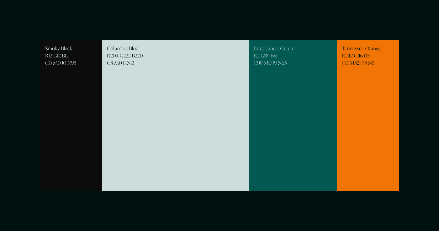 Palette de couleur de l'identité visuelle